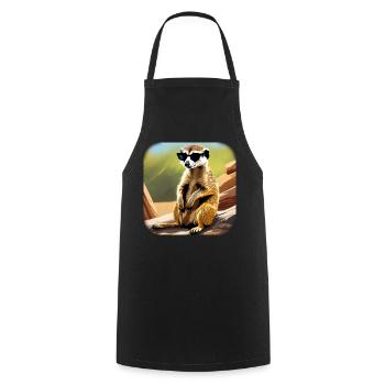 Cute meerkat with sunglasses - Cooking Apron - black - Front - AI Model Male 185 dark (185cm)