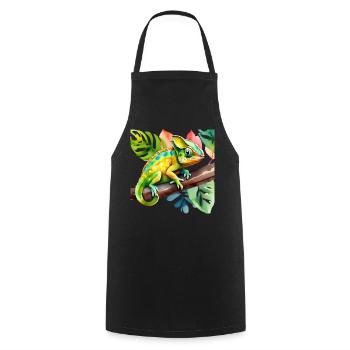 Cute little chameleon - Cooking Apron - black - Front - AI Model Male 185 dark (185cm)