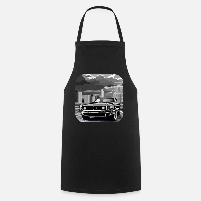 Vintage Drift Car Turbo Rally - Cooking Apron - black