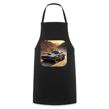 Voiture Steampunk Cool - Tablier de cuisine - noir - Devant - AI Model Male 185 dark (185cm)