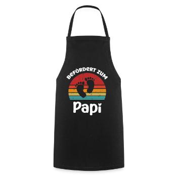 Befördert zum Papi Schweiz Baby Geburt Ätti - Kochschürze - Schwarz - Vorne - AI Model Male 185 dark (185cm)