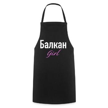 Balkan Girl Shirt, Geschenkidee vom Balkan - Kochschürze - Schwarz - Vorne - AI Model Male 185 dark (185cm)