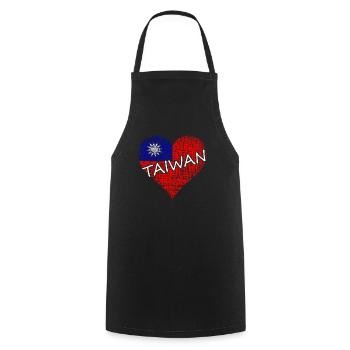 Flag of Taiwan - Taiwan Flagge - Kochschürze - Schwarz - Vorne - AI Model Male 185 dark (185cm)