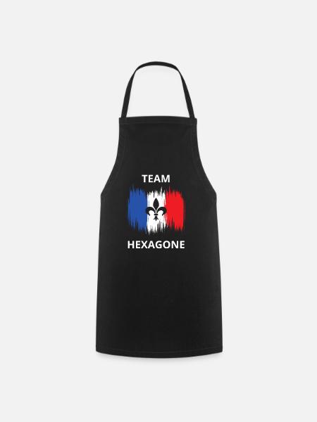 Team HEXAGONE Équipe de France Bleu Blanc Rouge - Tablier de cuisine - noir