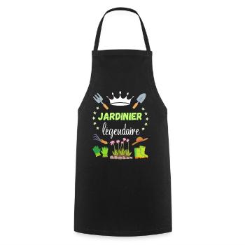 Jardinier Légendaire Cadeau Retraite Campagne - Tablier de cuisine - noir - Devant - AI Model Male 185 dark (185cm)