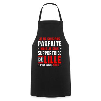 Femme Supportrice Lille Pas Parfaite - Tablier de cuisine - noir - Devant - AI Model Male 185 dark (185cm)