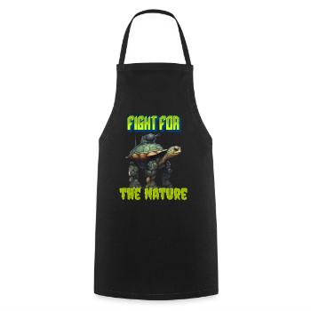 Fight for the Nature - Cooking Apron - black - Front - AI Model Male 185 dark (185cm)