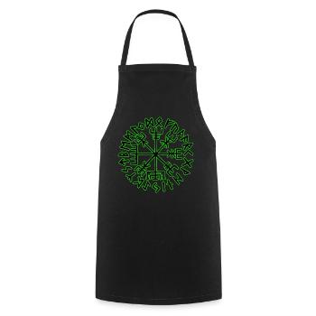 Wikinger Kompass Vegvisir - Kochschürze - Schwarz - Vorne - AI Model Male 185 dark (185cm)