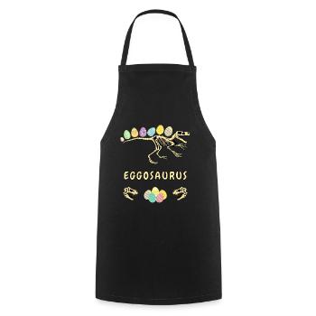Eggosaurus Funny Easter Dino for Kids - Cooking Apron - black - Front - AI Model Male 185 dark (185cm)