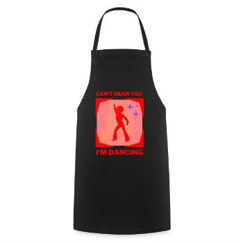 Je ne t’entends pas, je danse rétro vintage - Tablier de cuisine - noir - Devant - AI Model Male 185 dark (185cm)