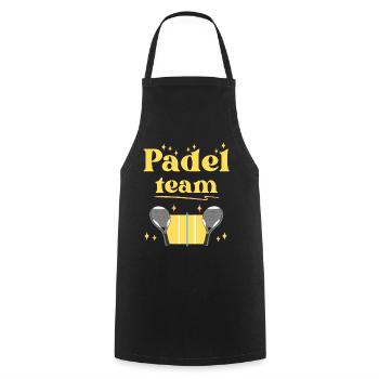 Vintage and Retro Orange Padel - Cooking Apron - black - Front - AI Model Male 185 dark (185cm)
