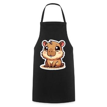 Capybara - Kochschürze - Schwarz - Vorne - AI Model Male 185 dark (185cm)