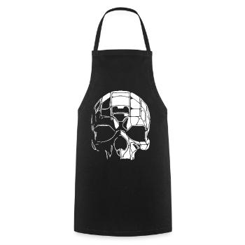 Crâne - Tablier de cuisine - noir - Devant - AI Model Male 185 dark (185cm)