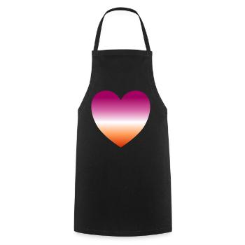 Cœur lesbien - Tablier de cuisine - noir - Devant - AI Model Male 185 dark (185cm)