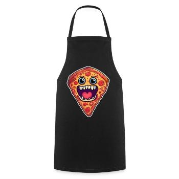 Mignon monstre de pizza dans le style bande dessinée - Tablier de cuisine - noir - Devant - AI Model Male 185 dark (185cm)