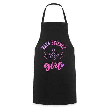 Data Science Girl Woman - Cooking Apron - black - Front - AI Model Male 185 dark (185cm)
