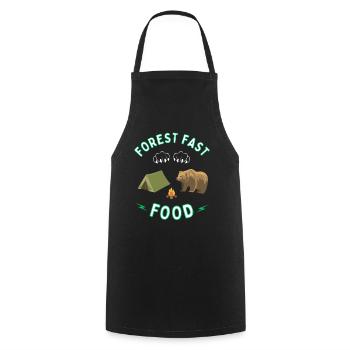 Wald Fast Food für Bär - Camping und Outdoor - Kochschürze - Schwarz - Vorne - AI Model Male 185 dark (185cm)