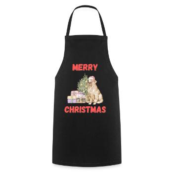 Merry Christmas Dog Christmas - Cooking Apron - black - Front - AI Model Male 185 dark (185cm)