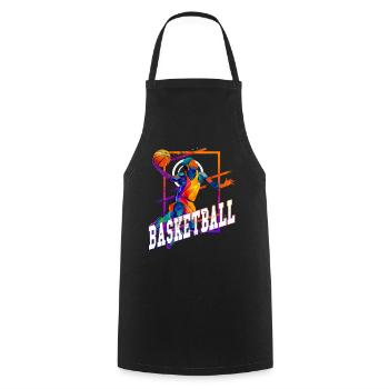 Basketball Basketballer Spieler Fan Vintage Retro - Kochschürze - Schwarz - Vorne - AI Model Male 185 dark (185cm)