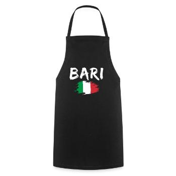 Bari Italien Flagge - Kochschürze - Schwarz - Vorne - AI Model Male 185 dark (185cm)