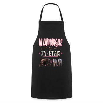 LA CAMARGUE J'Y ETAIS - Tablier de cuisine - noir - Devant - AI Model Male 185 dark (185cm)