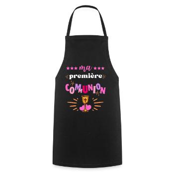 Ma Premiere Communion Fille - Tablier de cuisine - noir - Devant - AI Model Male 185 dark (185cm)