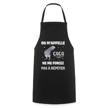 CADEAU SURNOM PERROQUET HUMOUR - Tablier de cuisine - noir - Devant - AI Model Male 185 dark (185cm)