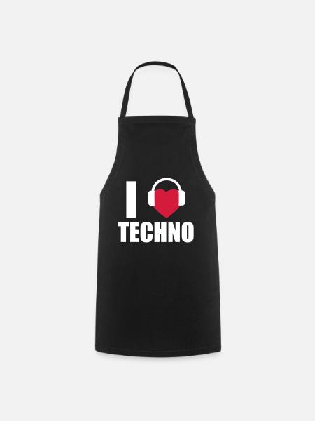 I LOVE TECHNO 1 - Tablier de cuisine - noir