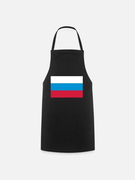russia flag - Tablier de cuisine - noir