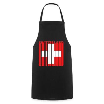 Vintage Switzerland. Swiss Flag. Swiss Cross.Sport - Cooking Apron - black - Front - AI Model Male 185 dark (185cm)