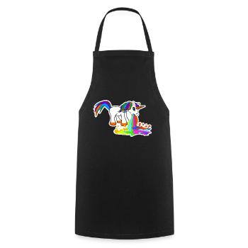 Süß Kotzendes Einhorn Geburtstag Pferd Geschenk - Kochschürze - Schwarz - Vorne - AI Model Male 185 dark (185cm)