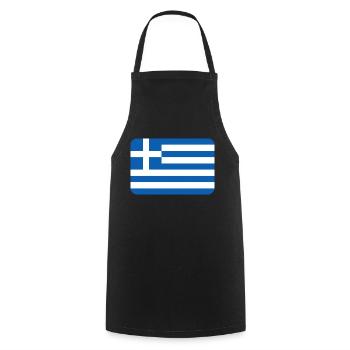 GREECE FLAG round corner 400 dpi - Tablier de cuisine - noir - Devant - AI Model Male 185 dark (185cm)
