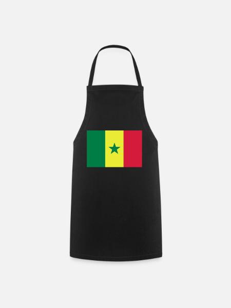 drapeau Sénégal - Senegal flag - Tablier de cuisine - noir