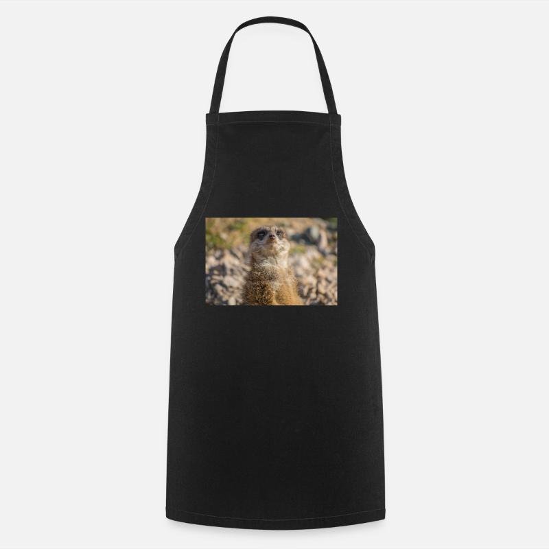 Suricate (Suricata suricatta) suricate - Tablier de cuisine - noir