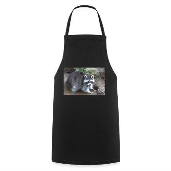Nordamerikanischer Waschbär (racoons) - Kochschürze - Schwarz - Vorne - AI Model Male 185 dark (185cm)