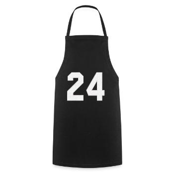 Baseball maillot de maillot numéro / Jersey Number 24 - Tablier de cuisine - noir - Devant - AI Model Male 185 dark (185cm)