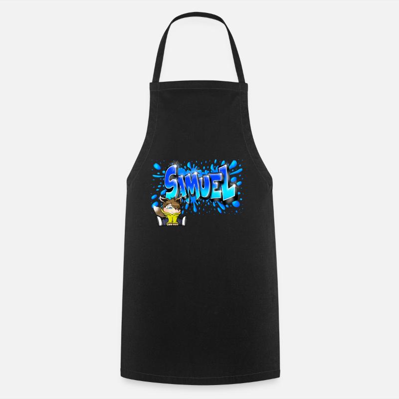 Graffiti Samuel Printable - Tablier de cuisine - noir