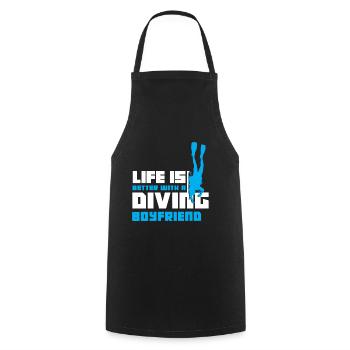 Relationship Gift Diving Girlfriend - Cooking Apron - black - Front - AI Model Male 185 dark (185cm)