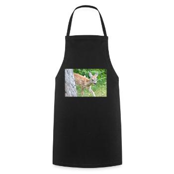 Fauve de cerf (Capreolus capreolus, cerf, faon, fauve) - Tablier de cuisine - noir - Devant - AI Model Male 185 dark (185cm)