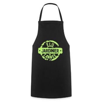 jardinier elu annee tampon meilleurs - Tablier de cuisine - noir - Devant - AI Model Male 185 dark (185cm)