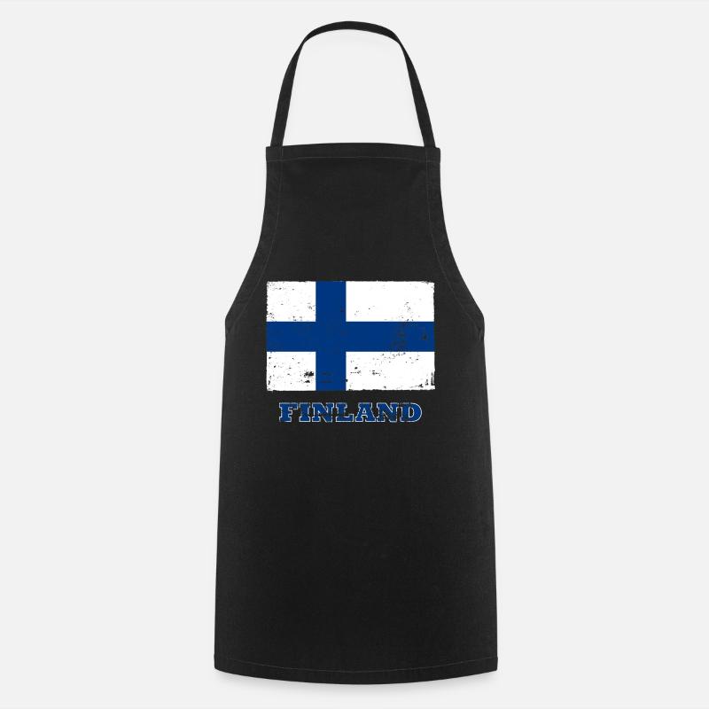 Drapeau de La Finlande, drapeau finlandais - Tablier de cuisine - noir