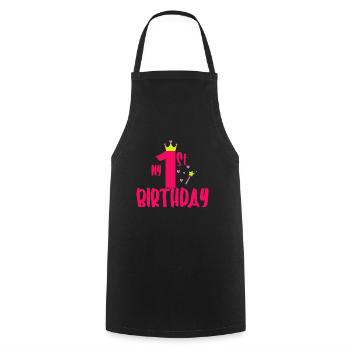 Mon premier anniversaire - Tablier de cuisine - noir - Devant - AI Model Male 185 dark (185cm)