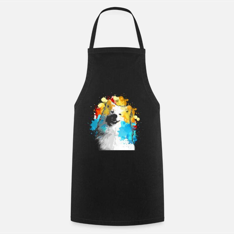 Samoyed watercolor multicolored - Cooking Apron - black