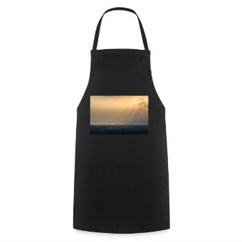 Sunset energy transition wind turbines sky photo - Cooking Apron - black - Front - AI Model Male 185 dark (185cm)