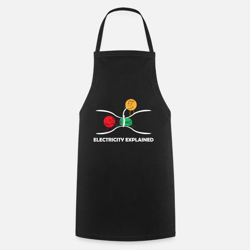 L'électricité expliquée - Tablier de cuisine - noir