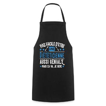 Diététicienne Cadeau Métier Diététique Nutrition - Tablier de cuisine - noir - Devant - AI Model Male 185 dark (185cm)