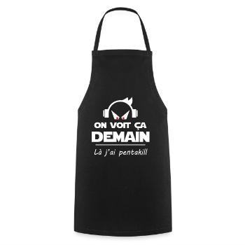Pentakill cadeau drôle geek league of legend lol - Tablier de cuisine - noir - Devant - AI Model Male 185 dark (185cm)
