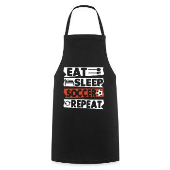 Eat Sleep Soccer Repeat - Cooking Apron - black - Front - AI Model Male 185 dark (185cm)
