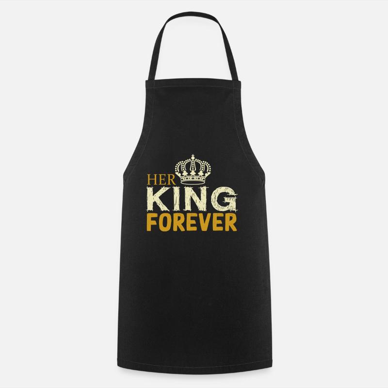 Her King forever - Cooking Apron - black