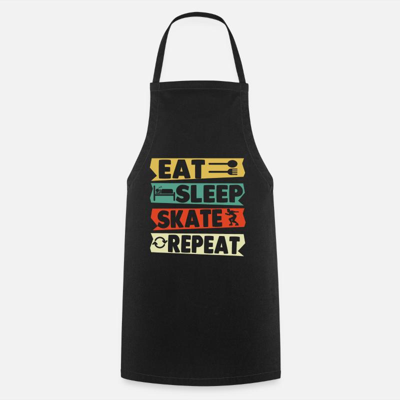 Roller skates 70s gift - Cooking Apron - black